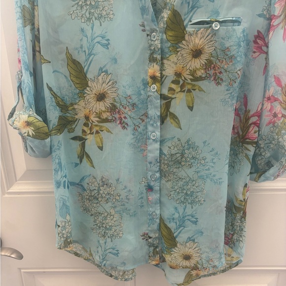 Kut from the Kloth Jasmine Chiffon Button-Up Shirt M - Picture 4 of 11